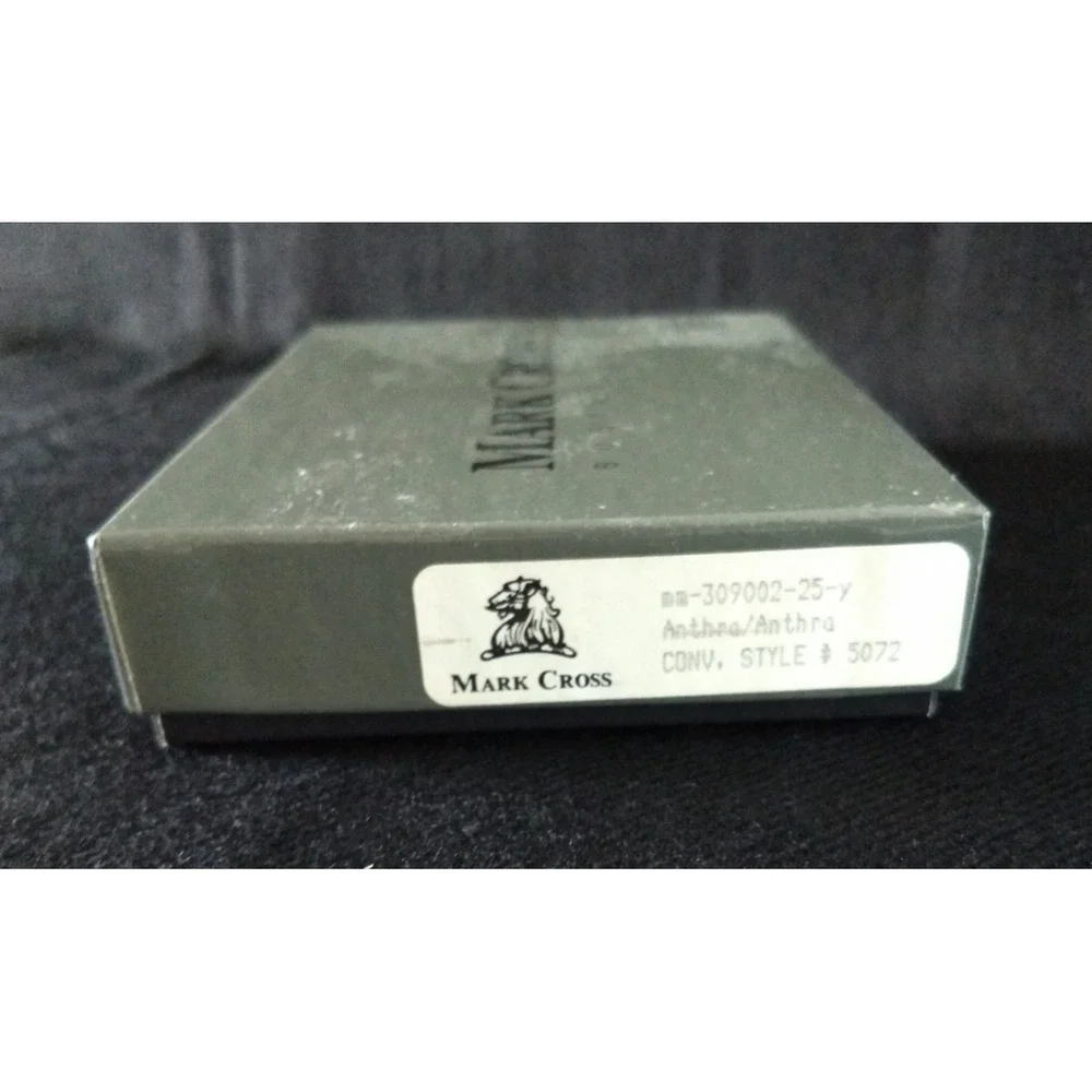 MARK CROSS Money Clip Lions Head Logo Black Gold-Tone Oval Rare NOS Original Box